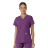 Blusa médica de cuello en V con paneles de punto Force Essentials para mujer