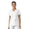 Blusa médica de cuello en V con paneles de punto Force Essentials para mujer