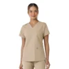 Blusa médica de cuello en V con paneles de punto Force Essentials para mujer