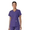 Blusa médica de cuello en V con paneles de punto Force Essentials para mujer