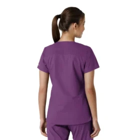 Blusa médica de cuello en V con paneles de punto Force Essentials para mujer