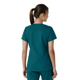 Blusa médica de cuello en V con paneles de punto Force Essentials para mujer