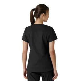 Blusa médica de cuello en V con paneles de punto Force Essentials para mujer