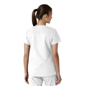Blusa médica de cuello en V con paneles de punto Force Essentials para mujer