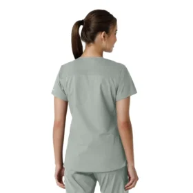 Blusa médica de cuello en V con paneles de punto Force Essentials para mujer