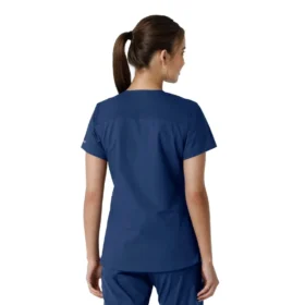 Blusa médica de cuello en V con paneles de punto Force Essentials para mujer