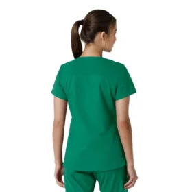 Blusa médica de cuello en V con paneles de punto Force Essentials para mujer