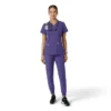 Blusa médica de cuello en V con paneles de punto Force Essentials para mujer