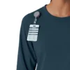 Blusa médica de manguitos largos con cuello redondo Force Cross-Flex para mujer