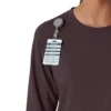 Blusa médica de manguitos largos con cuello redondo Force Cross-Flex para mujer