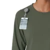 Blusa médica de manguitos largos con cuello redondo Force Cross-Flex para mujer