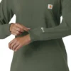 Blusa médica de manguitos largos con cuello redondo Force Cross-Flex para mujer