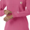 Blusa médica de manguitos largos con cuello redondo Force Cross-Flex para mujer