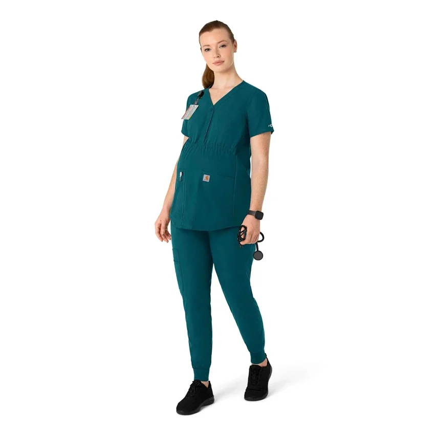 Blusa médica de maternidad Henley Force Essentials para mujer
