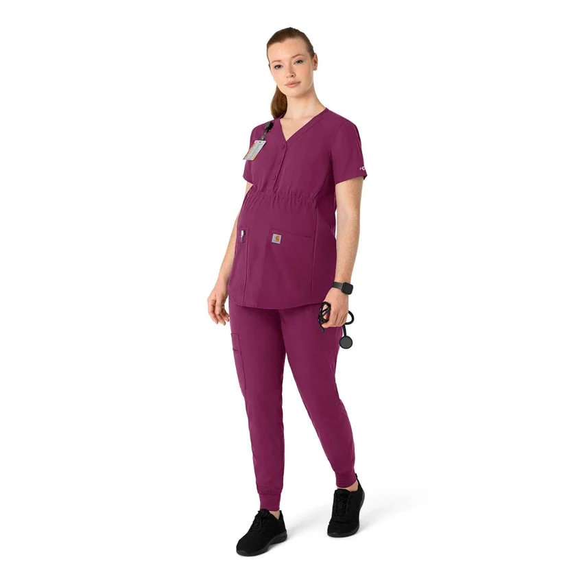 Blusa médica de maternidad Henley Force Essentials para mujer