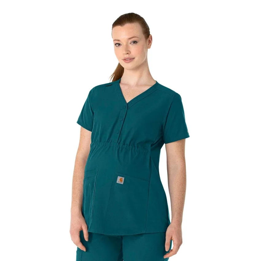 Blusa médica de maternidad Henley Force Essentials para mujer