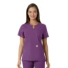 Blusa médica de mujer Force Essentials con cuello en V y paneles de punto