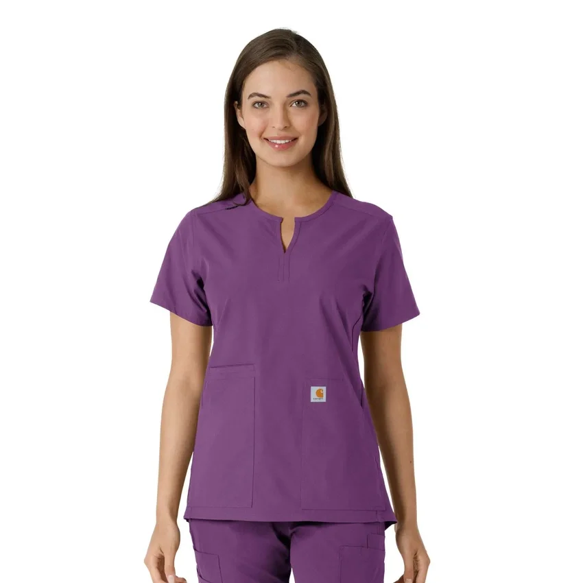 Blusa médica de mujer Force Essentials con cuello en V y paneles de punto
