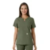Blusa médica de mujer Force Essentials con cuello en V y paneles de punto