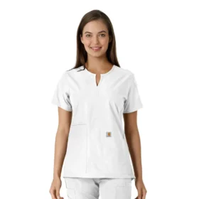 Blusa médica de mujer Force Essentials con cuello en V y paneles de punto