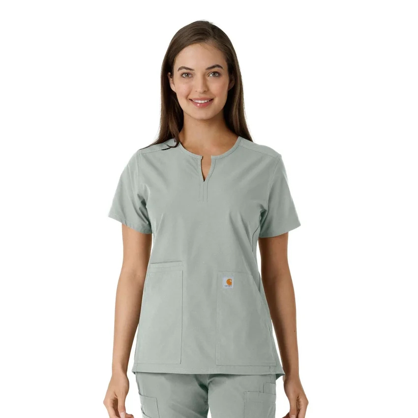 Blusa médica de mujer Force Essentials con cuello en V y paneles de punto