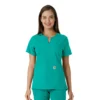 Blusa médica de mujer Force Essentials con cuello en V y paneles de punto