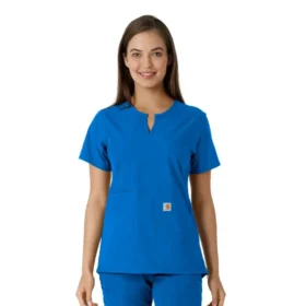 Blusa médica de mujer Force Essentials con cuello en V y paneles de punto