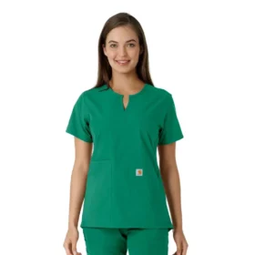 Blusa médica de mujer Force Essentials con cuello en V y paneles de punto