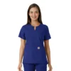 Blusa médica de mujer Force Essentials con cuello en V y paneles de punto