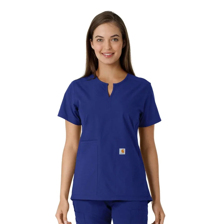 Blusa médica de mujer Force Essentials con cuello en V y paneles de punto