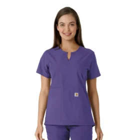 Blusa médica de mujer Force Essentials con cuello en V y paneles de punto