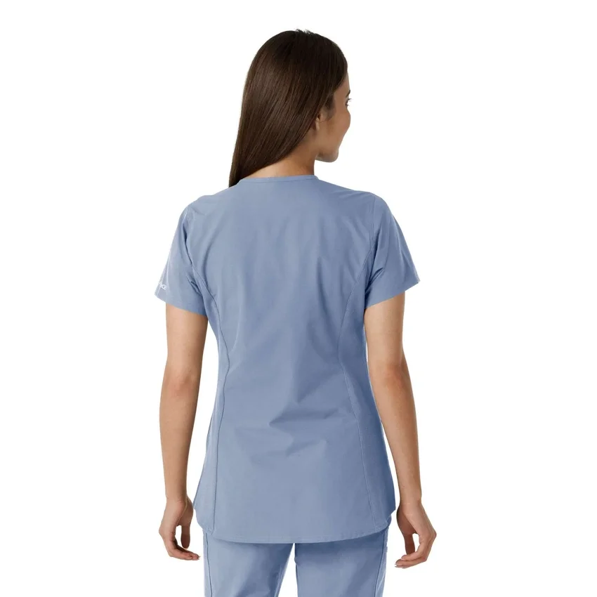 Blusa médica de mujer Force Essentials con cuello en V y paneles de punto