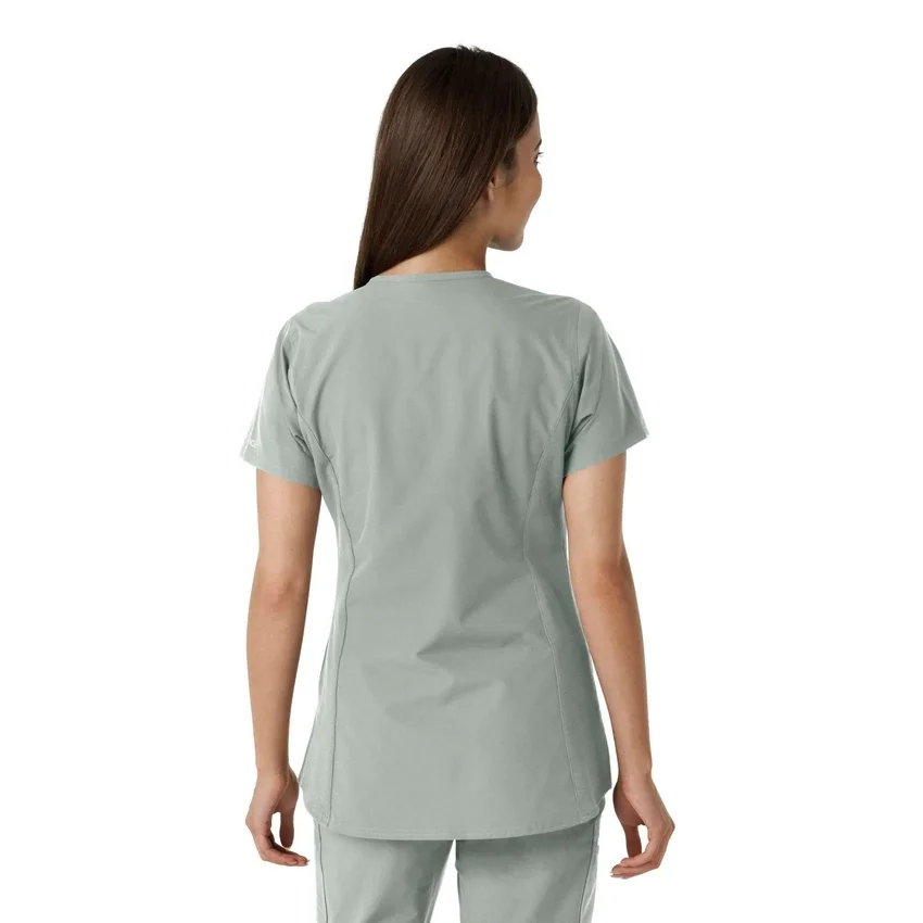Blusa médica de mujer Force Essentials con cuello en V y paneles de punto