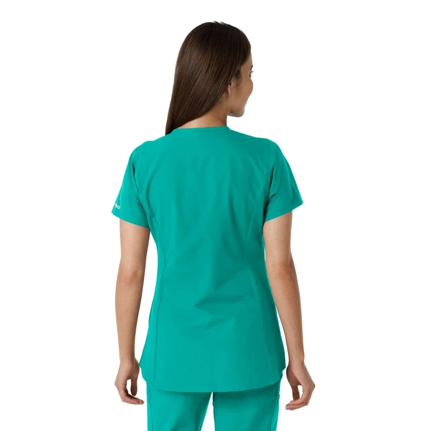 Blusa médica de mujer Force Essentials con cuello en V y paneles de punto