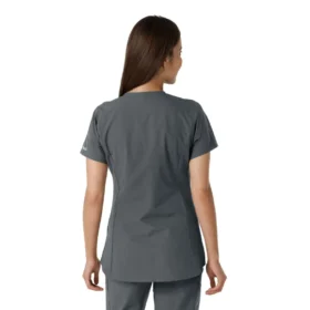 Blusa médica de mujer Force Essentials con cuello en V y paneles de punto
