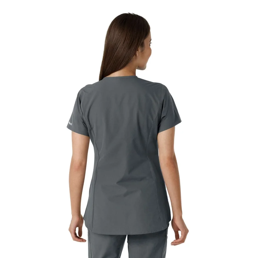 Blusa médica de mujer Force Essentials con cuello en V y paneles de punto