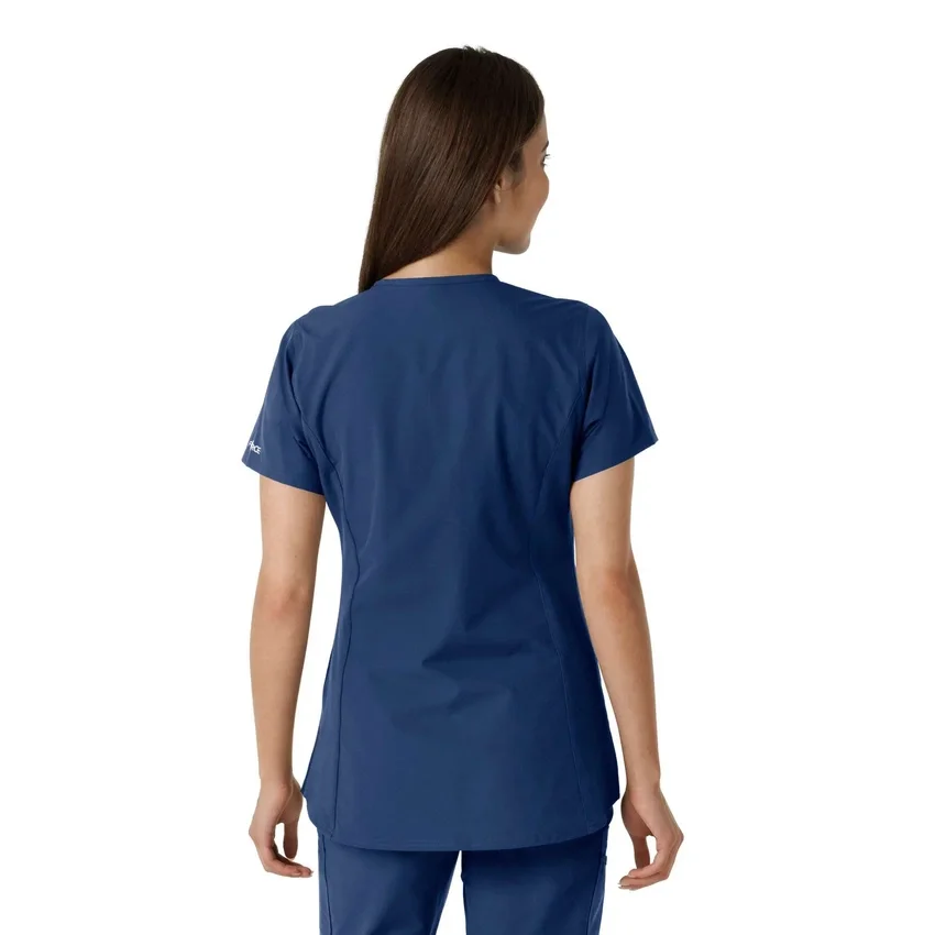 Blusa médica de mujer Force Essentials con cuello en V y paneles de punto