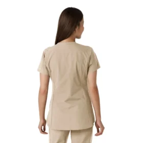 Blusa médica de mujer Force Essentials con cuello en V y paneles de punto
