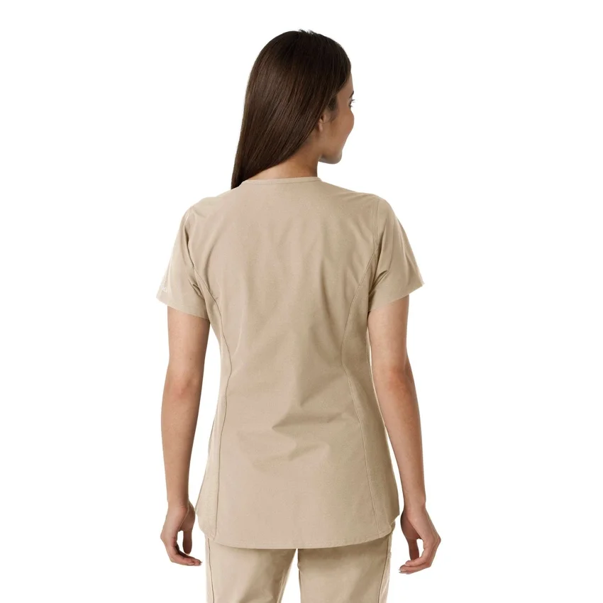 Blusa médica de mujer Force Essentials con cuello en V y paneles de punto