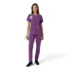 Blusa médica de mujer Force Essentials con cuello en V y paneles de punto