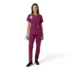 Blusa médica de mujer Force Essentials con cuello en V y paneles de punto