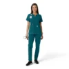 Blusa médica de mujer Force Essentials con cuello en V y paneles de punto