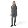 Blusa médica de mujer Force Essentials con cuello en V y paneles de punto