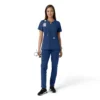 Blusa médica de mujer Force Essentials con cuello en V y paneles de punto