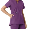 Blusa médica de mujer Force Essentials con cuello en V y paneles de punto