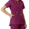Blusa médica de mujer Force Essentials con cuello en V y paneles de punto