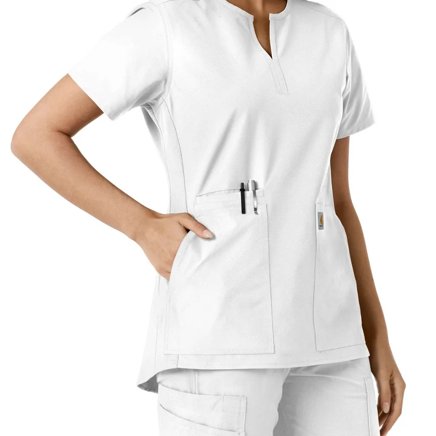 Blusa médica de mujer Force Essentials con cuello en V y paneles de punto