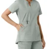Blusa médica de mujer Force Essentials con cuello en V y paneles de punto