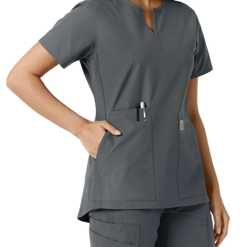 Blusa médica de mujer Force Essentials con cuello en V y paneles de punto