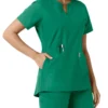 Blusa médica de mujer Force Essentials con cuello en V y paneles de punto